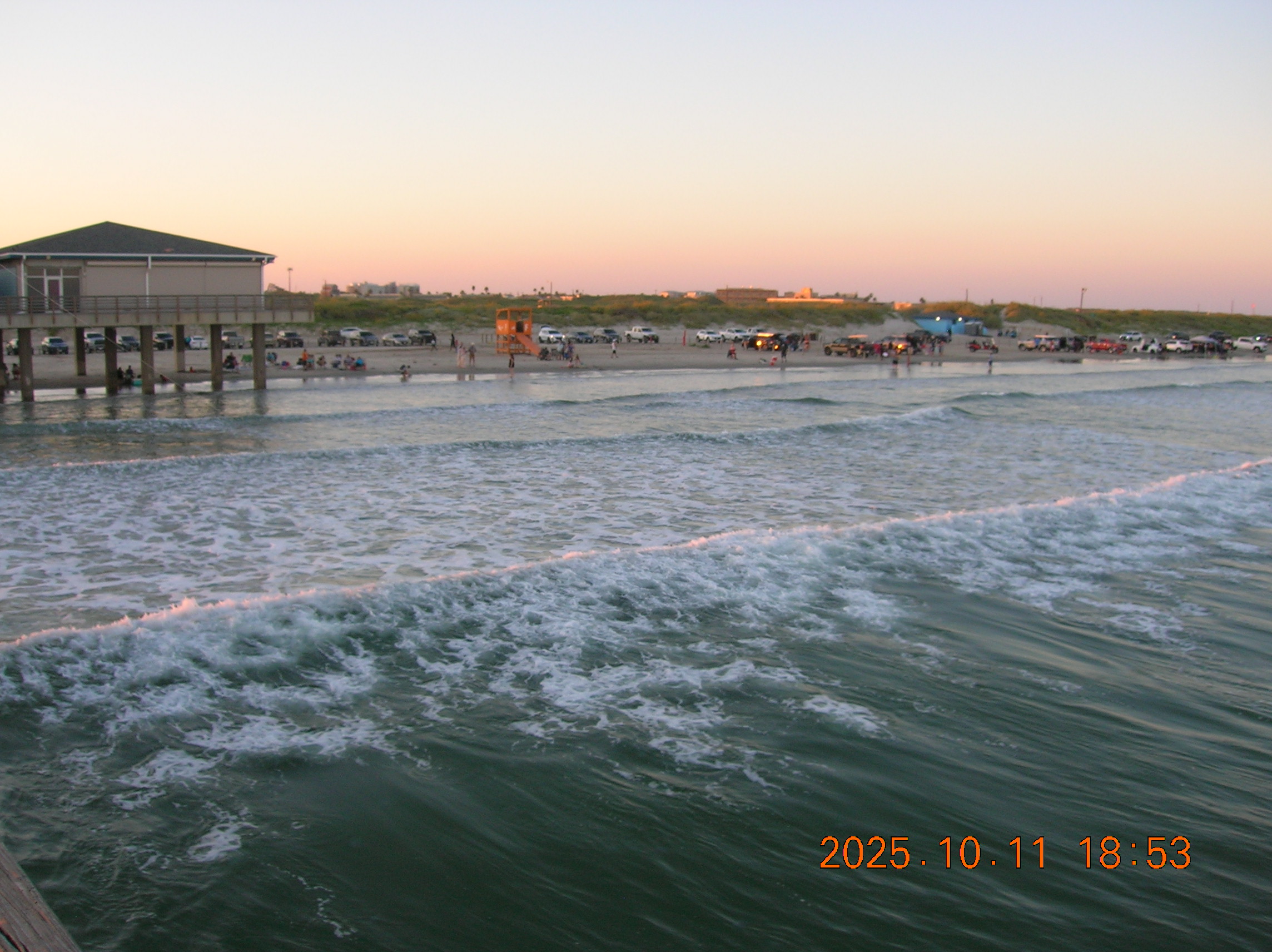 view of the beach on the pier